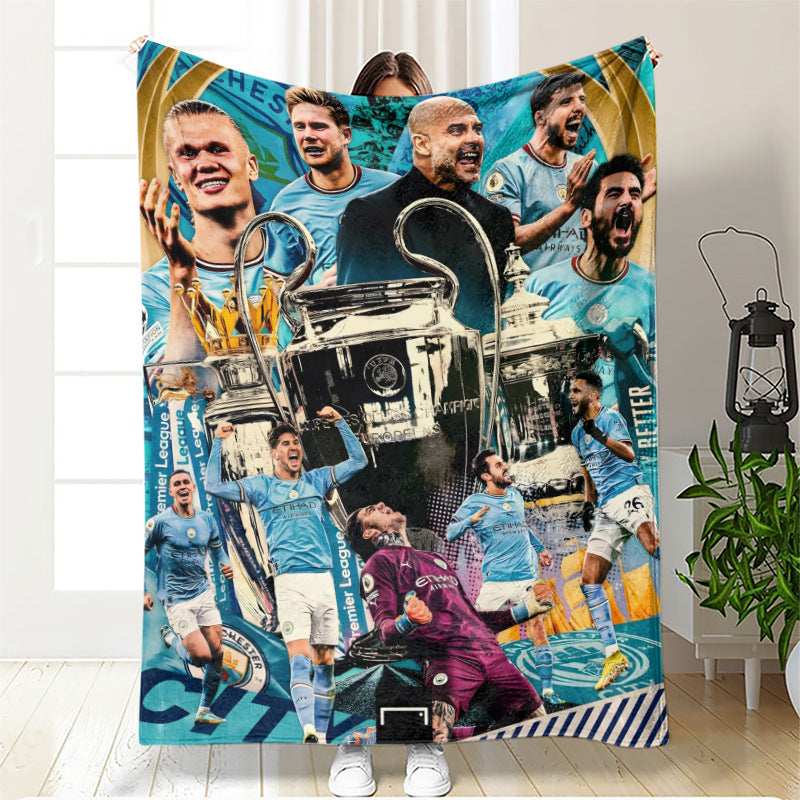 Manchester City Football Blanket – Footballdinho