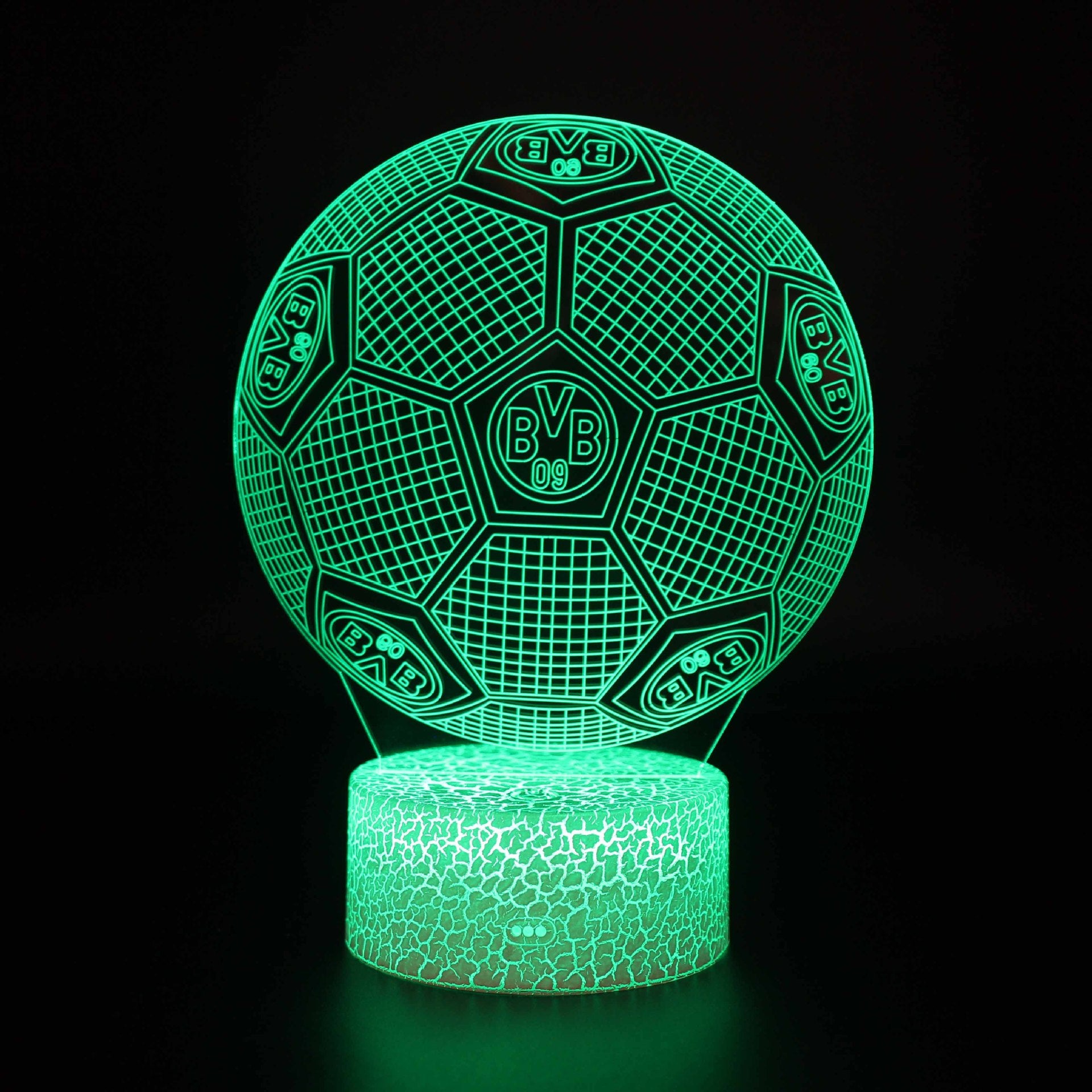Football Club Logo Ball 3D Illusion LED Lamp – Multiple Variants