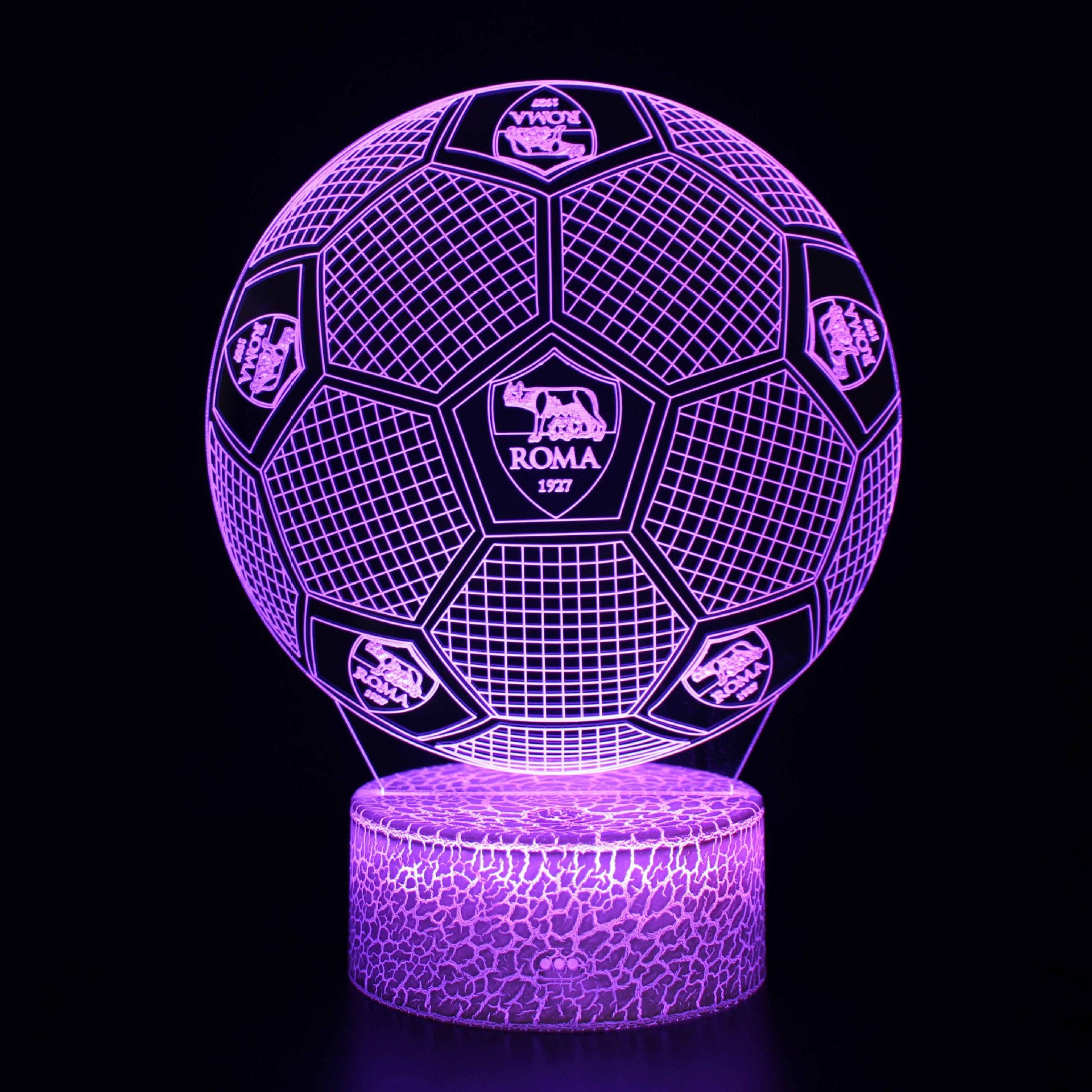 Football Club Logo Ball 3D Illusion LED Lamp – Multiple Variants