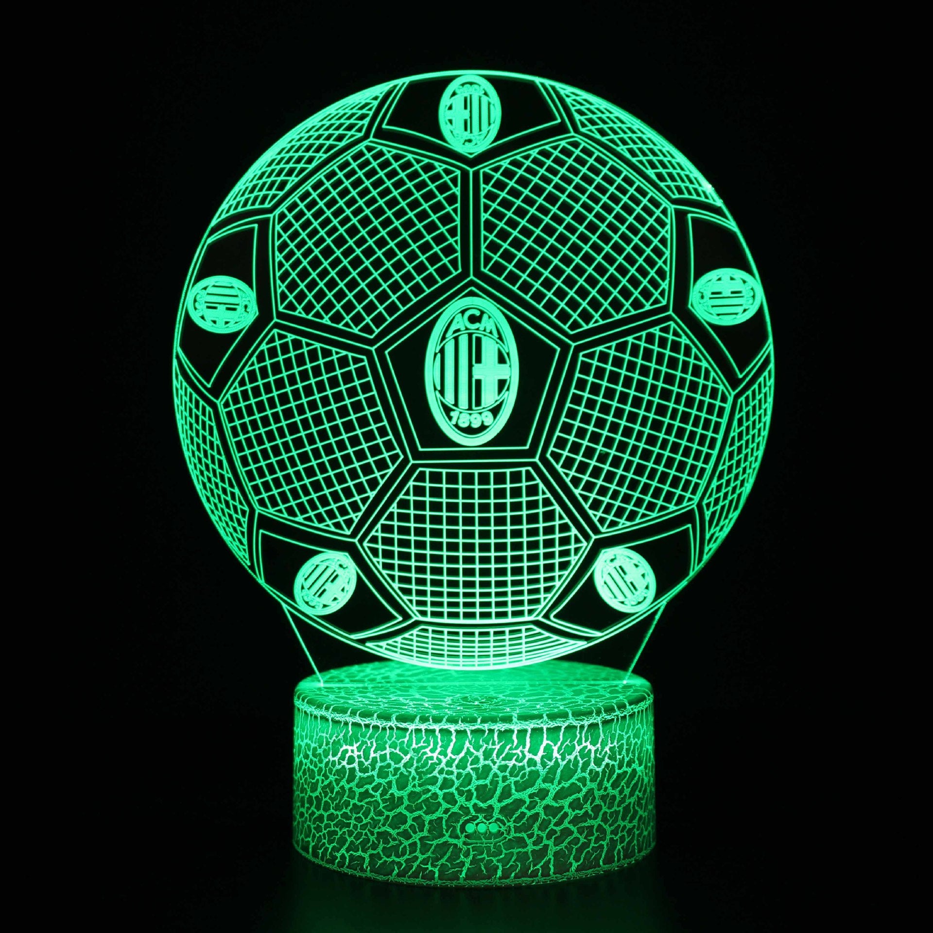 Football Club Logo Ball 3D Illusion LED Lamp – Multiple Variants