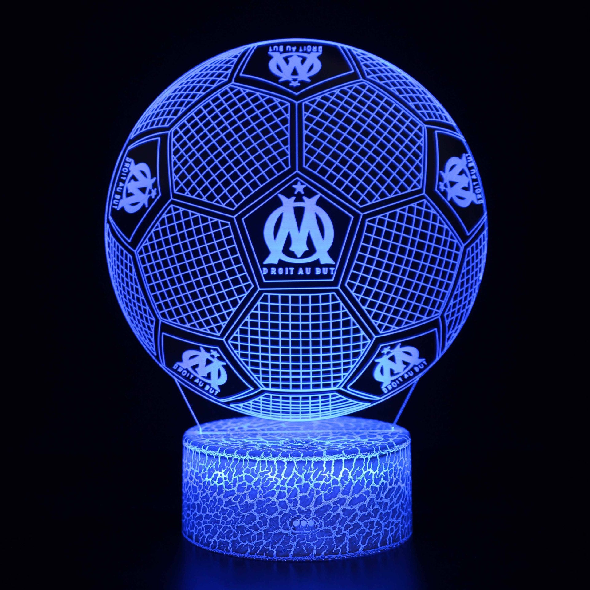 Football Club Logo Ball 3D Illusion LED Lamp – Multiple Variants