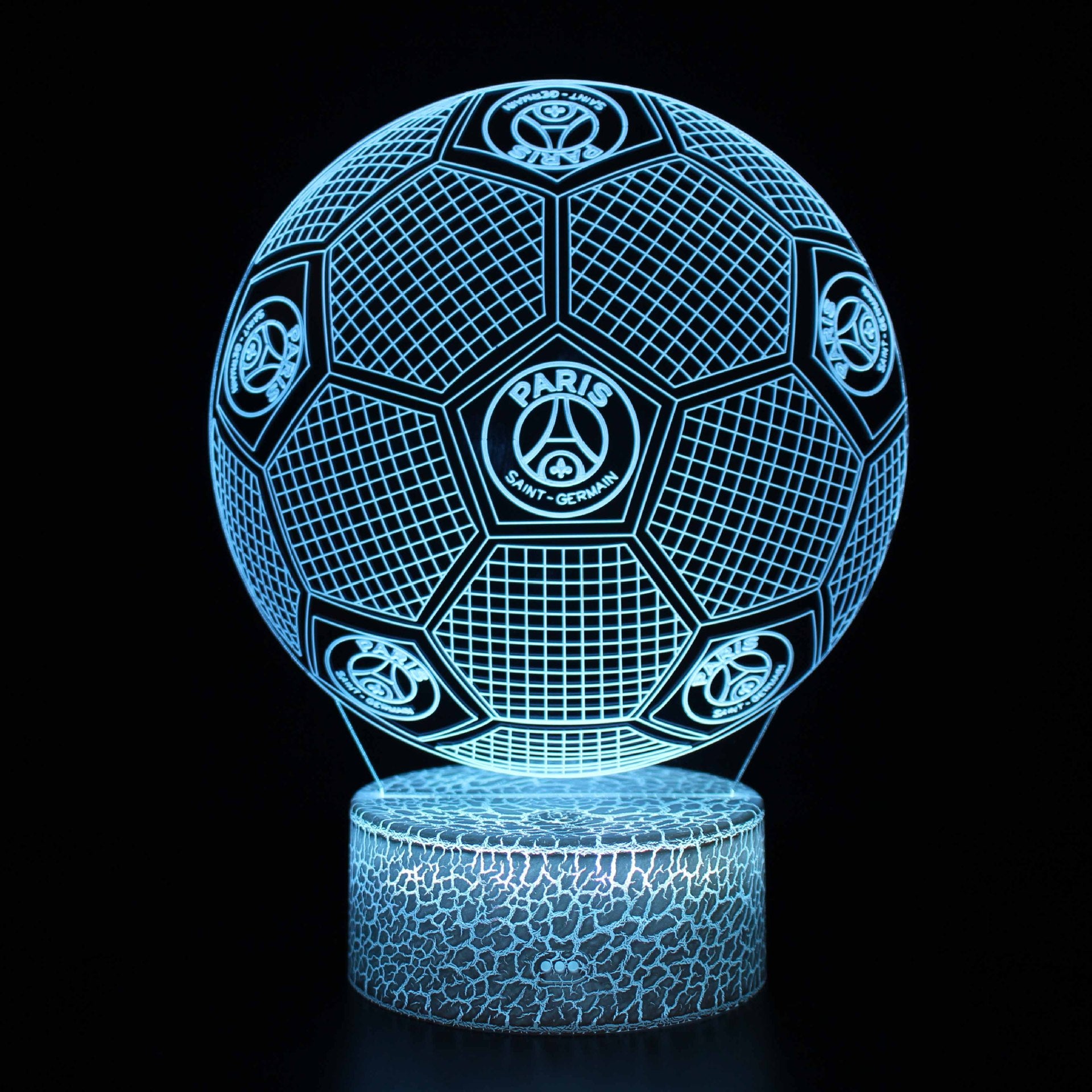 Football Club Logo Ball 3D Illusion LED Lamp – Multiple Variants