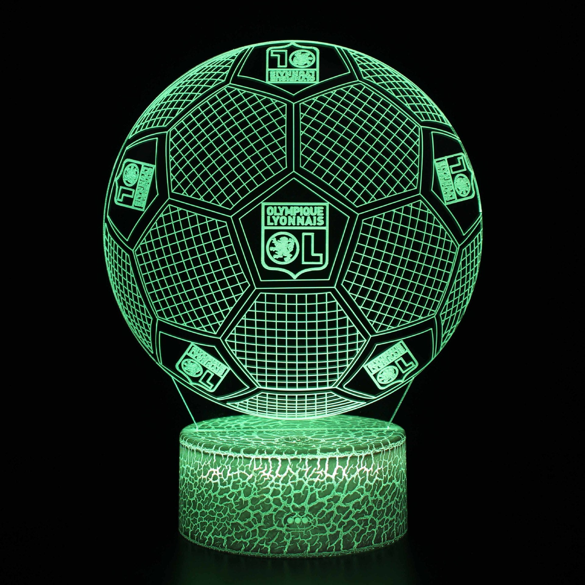 Football Club Logo Ball 3D Illusion LED Lamp – Multiple Variants