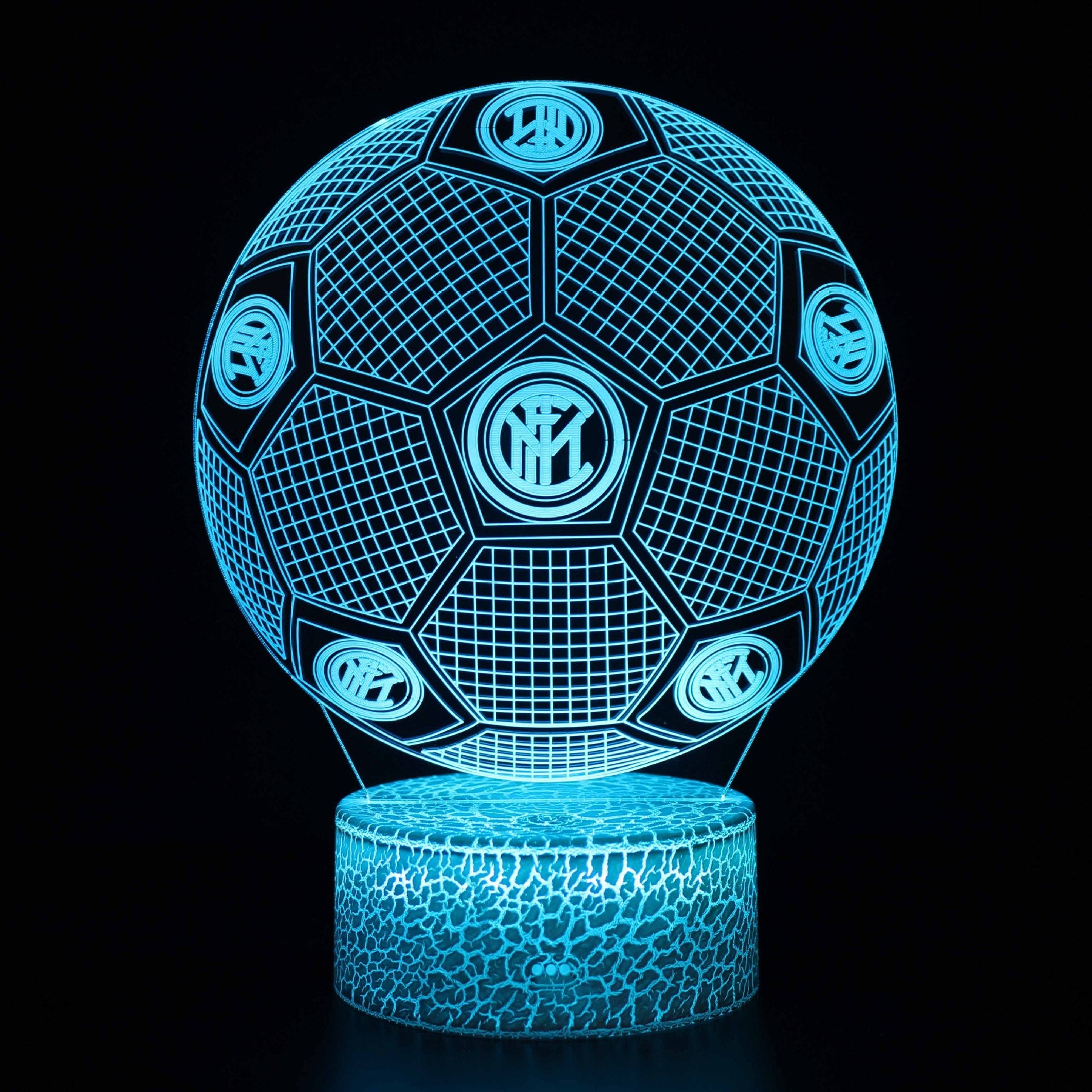 Football Club Logo Ball 3D Illusion LED Lamp – Multiple Variants