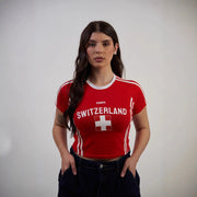 Switzerland Retro Sport Crop Tee