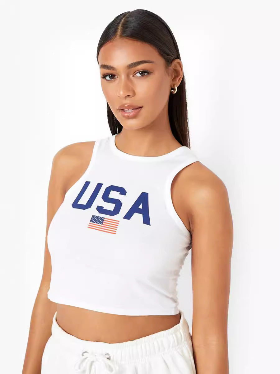 USA Fitted Summer Crop Tank