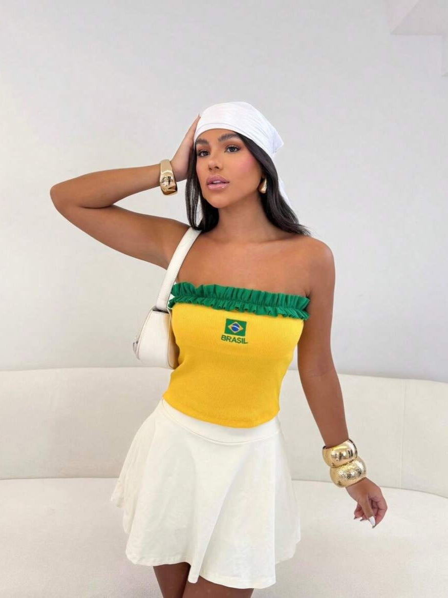 Brazil Summer Strapless Crop Top – Multiple Colors