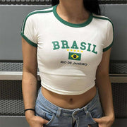 Brazil Rio Crop Ringer Tee