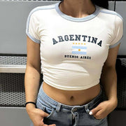 Argentina Crop Ringer Tee