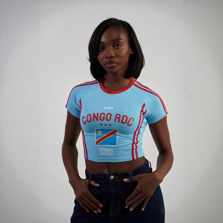 Congo RDC 1960 Vintage Crop Tee