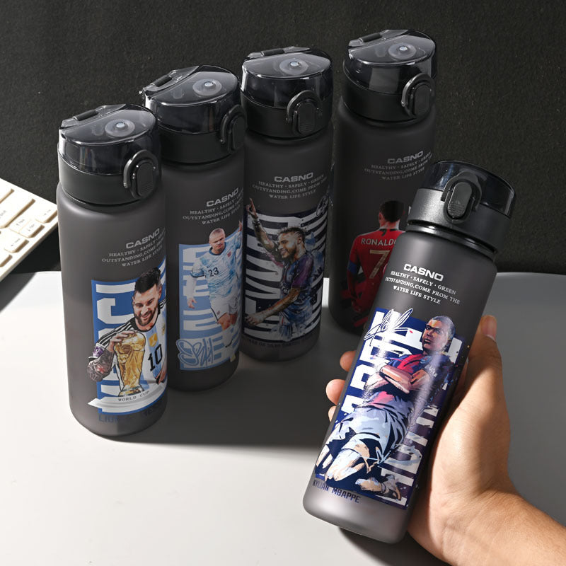 Ronaldo Messi sports frosted water bottle - multiple options