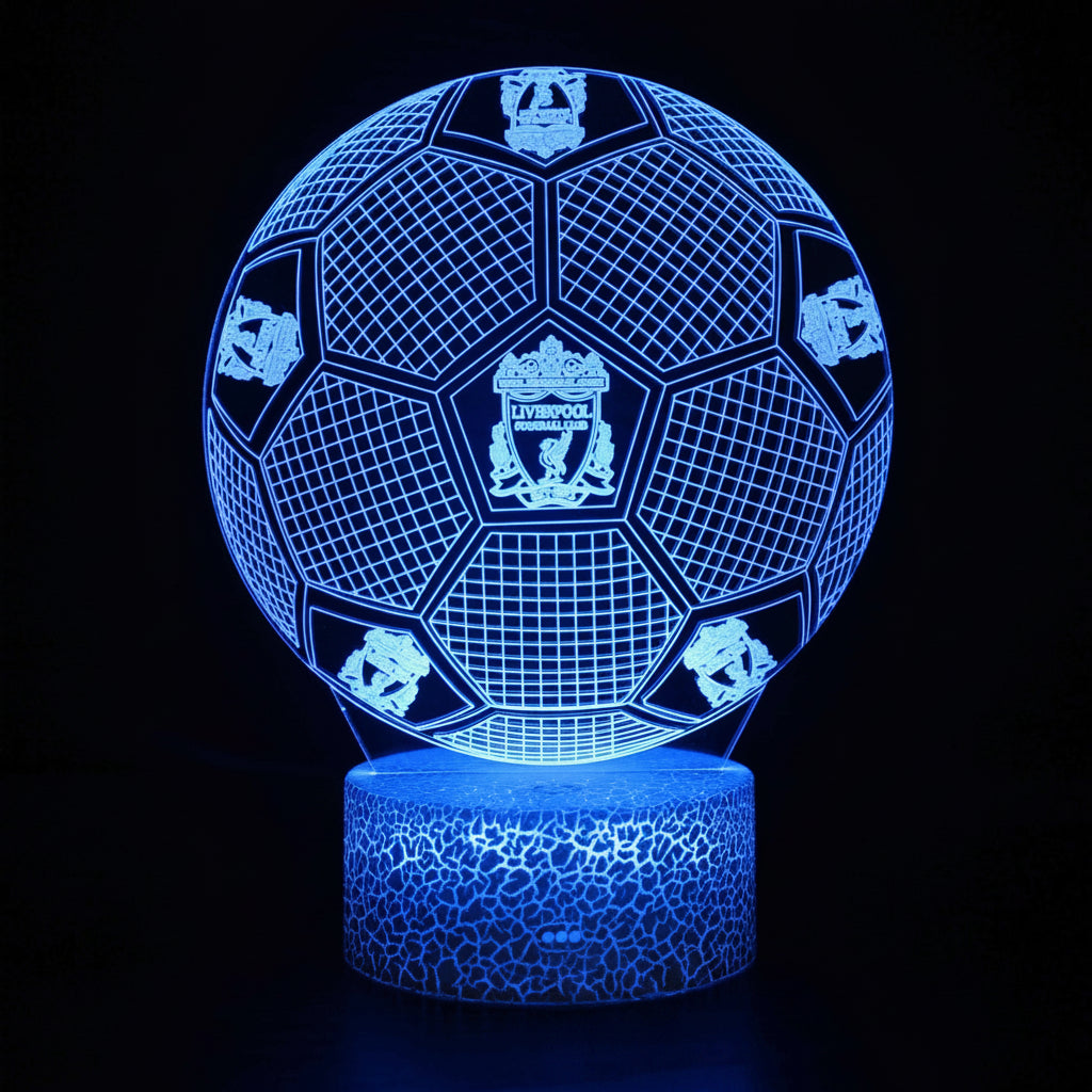 Football Team Logo Ball 3D Illusion LED Lamp – Multiple Variants