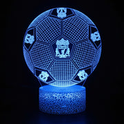 Football Team Logo Ball 3D Illusion LED Lamp – Multiple Variants