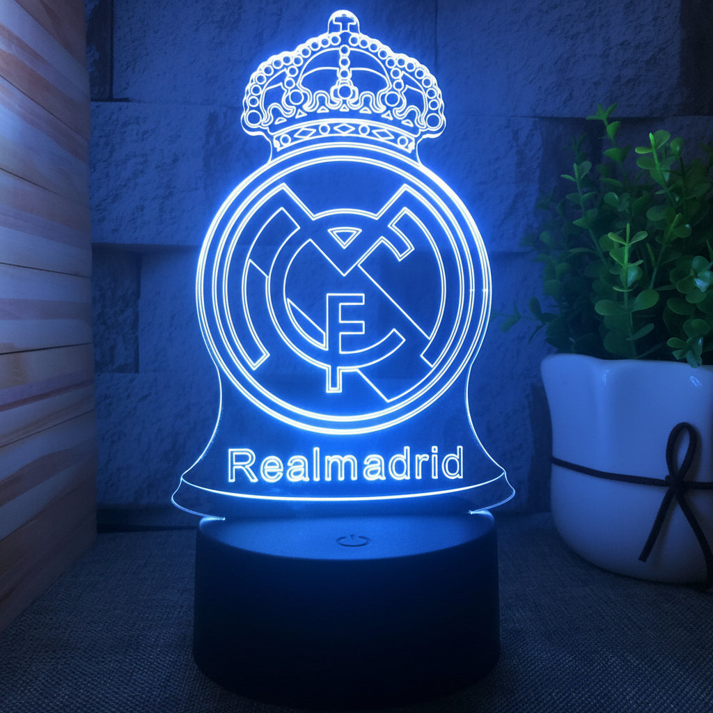 Football Club Logo 3D Illusion LED Lamp – Multiple Variants