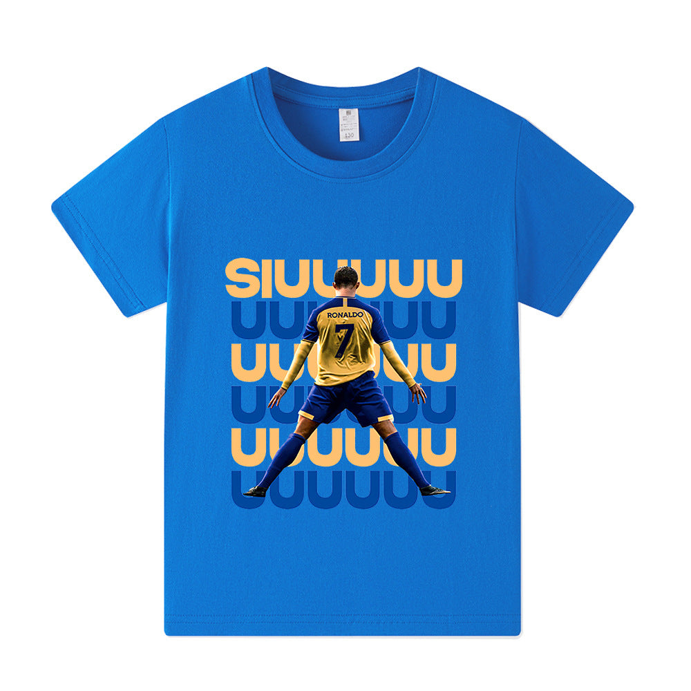 Kids’ Ronaldo Siuuu Football T-Shirt – Multiple Variants