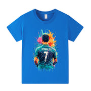 Børne-T-shirt med Ronaldo fodbolddesign – Flere varianter