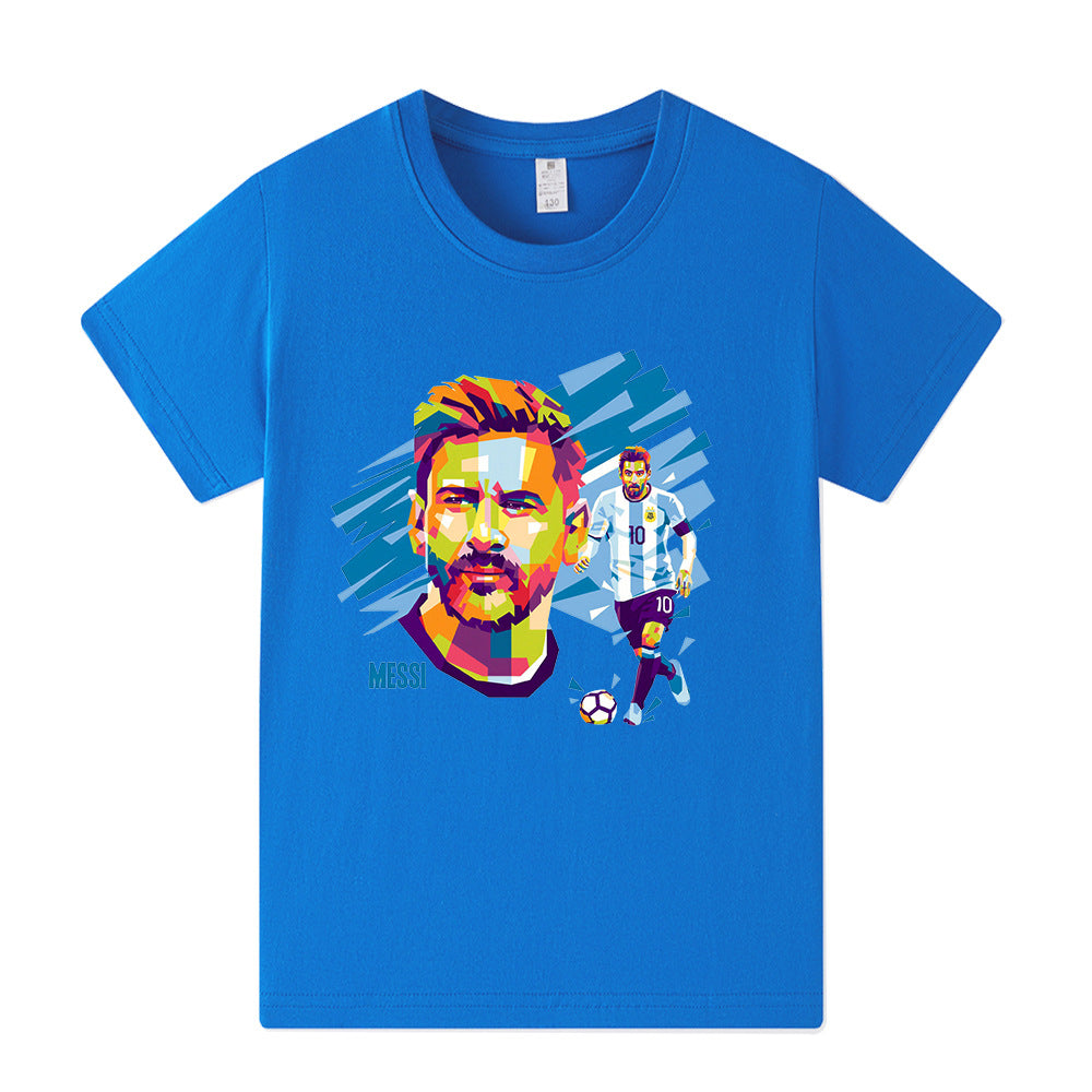 Kids’ Lionel Messi Football Design T-Shirt – Multiple Variants