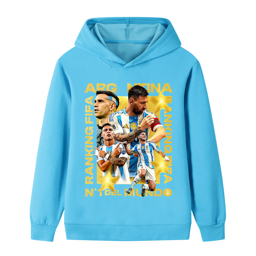 Felpa con cappuccio stile calcio Lionel Messi Argentina per bambini - Varianti multiple