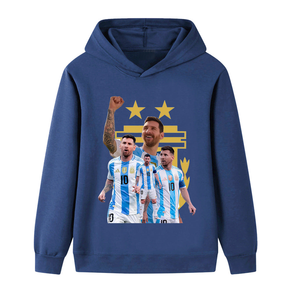 Felpa con cappuccio design calcio bambini Messi Argentina - Varianti multiple