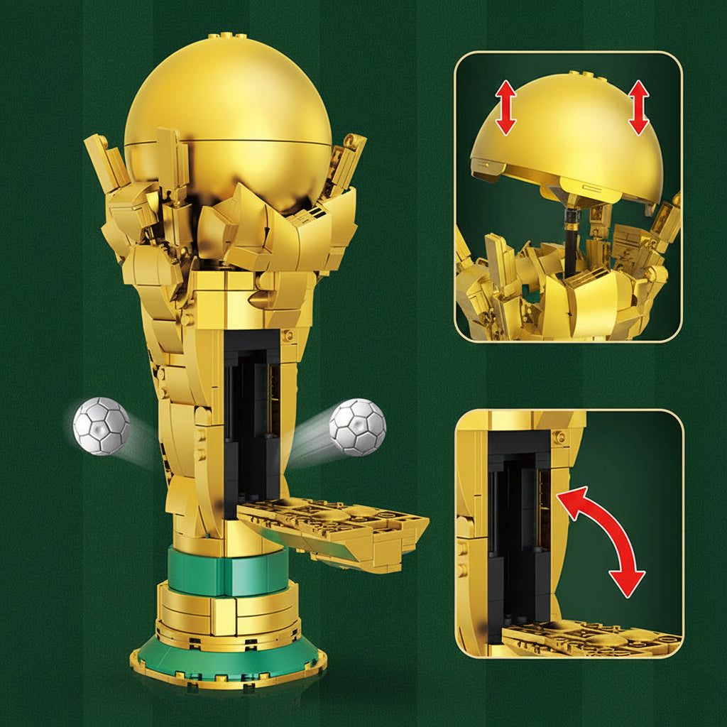 Golden Boot Football Trophy Building Blocks Set