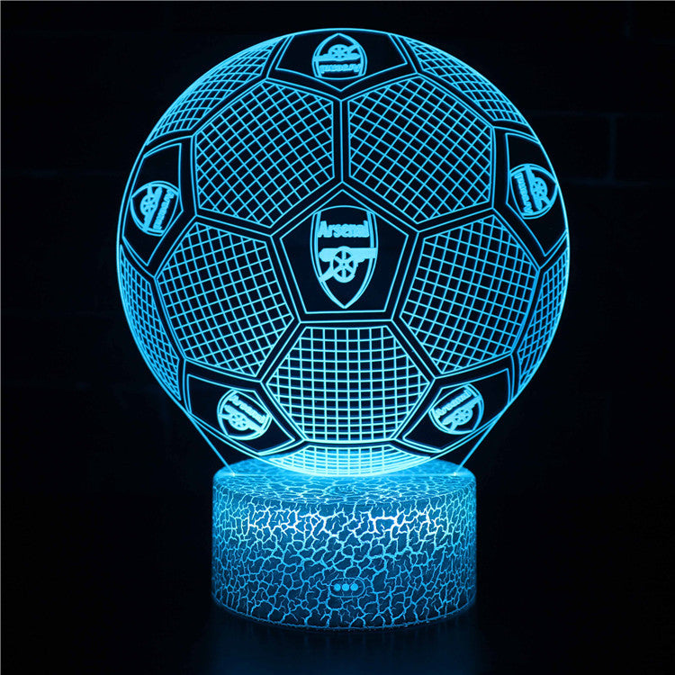 Football Team Badge Ball 3D Illusion LED Lamp – Multiple Variants