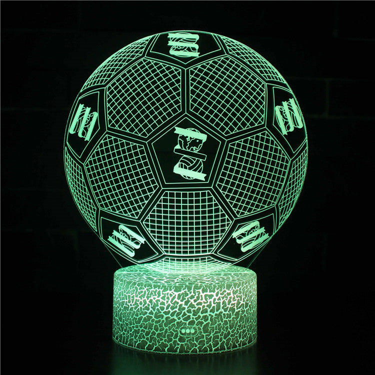 Football Team Badge Ball 3D Illusion LED Lamp – Multiple Variants
