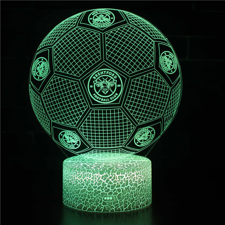 Football Team Badge Ball 3D Illusion LED Lamp – Multiple Variants