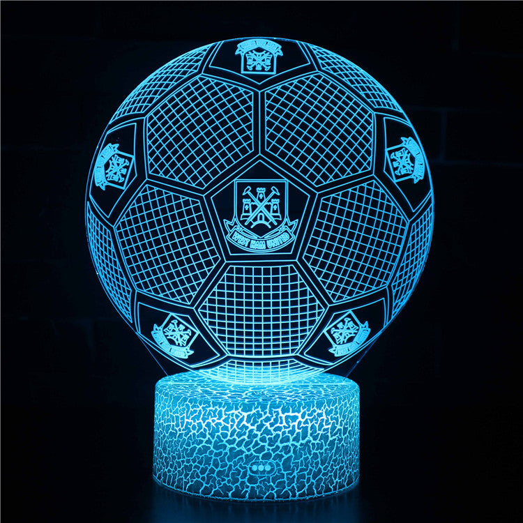 Football Team Badge Ball 3D Illusion LED Lamp – Multiple Variants