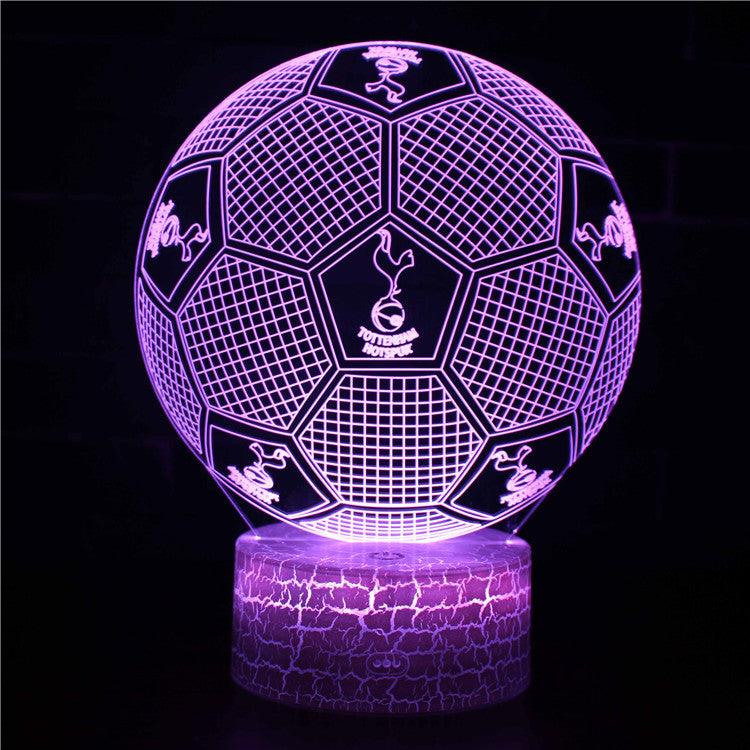 Football Team Badge Ball 3D Illusion LED Lamp – Multiple Variants