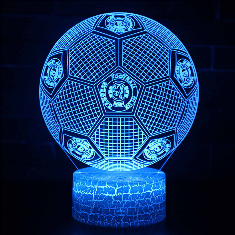 Football Team Badge Ball 3D Illusion LED Lamp – Multiple Variants