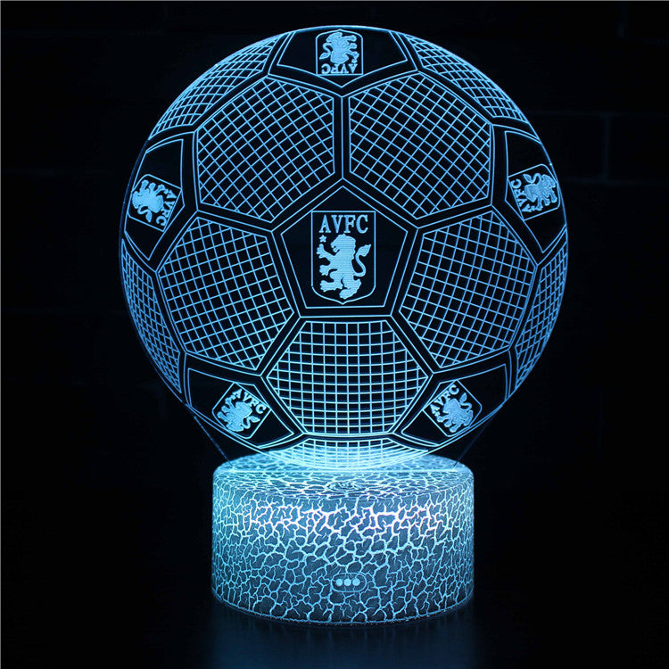 Football Team Badge Ball 3D Illusion LED Lamp – Multiple Variants