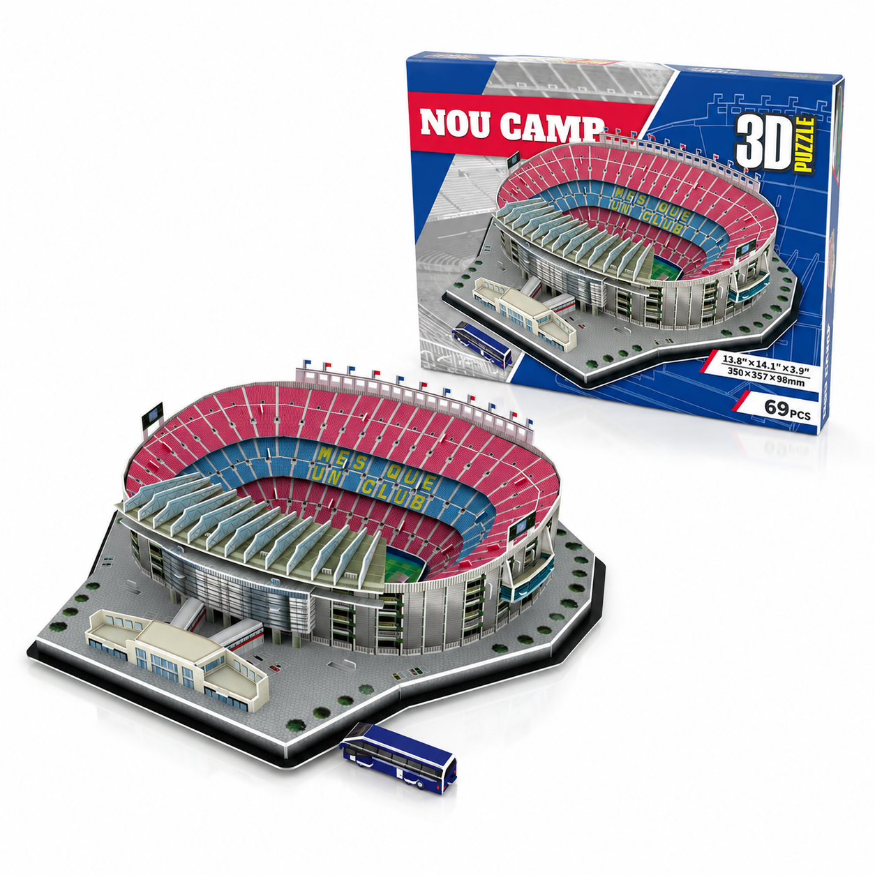 3D-pappersfotbollsarenapusselmodell - Camp Nou