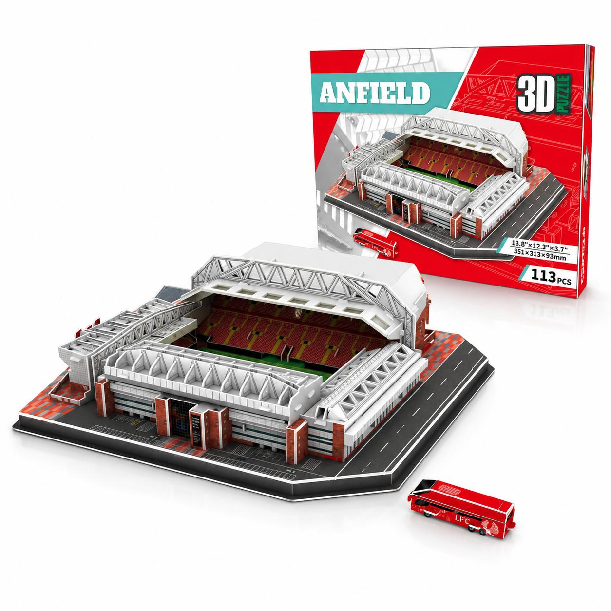3D papirfodboldstadion puslespil model - Anfield