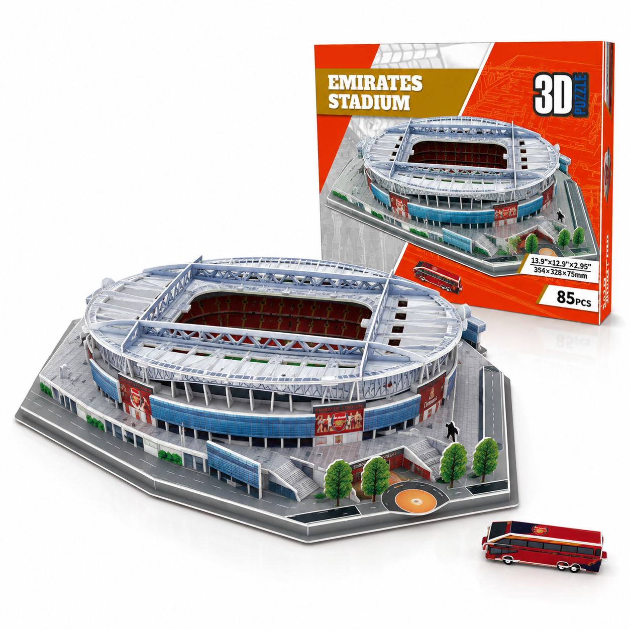 3D-pappersfotbollsarenapusselmodell – Emirates Stadium