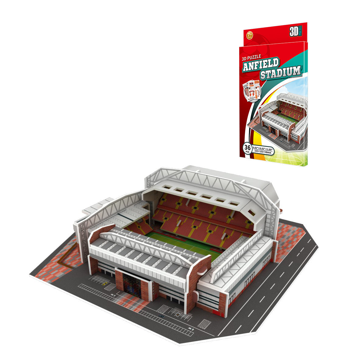 3D papirfodboldstadion puslespil model - Anfield