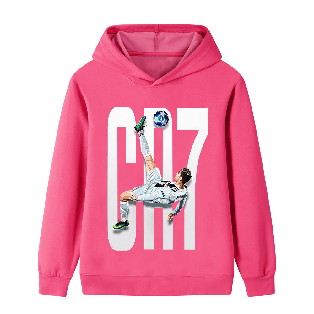 Felpa con cappuccio stile calcio Ronaldo per bambini – Varianti multiple