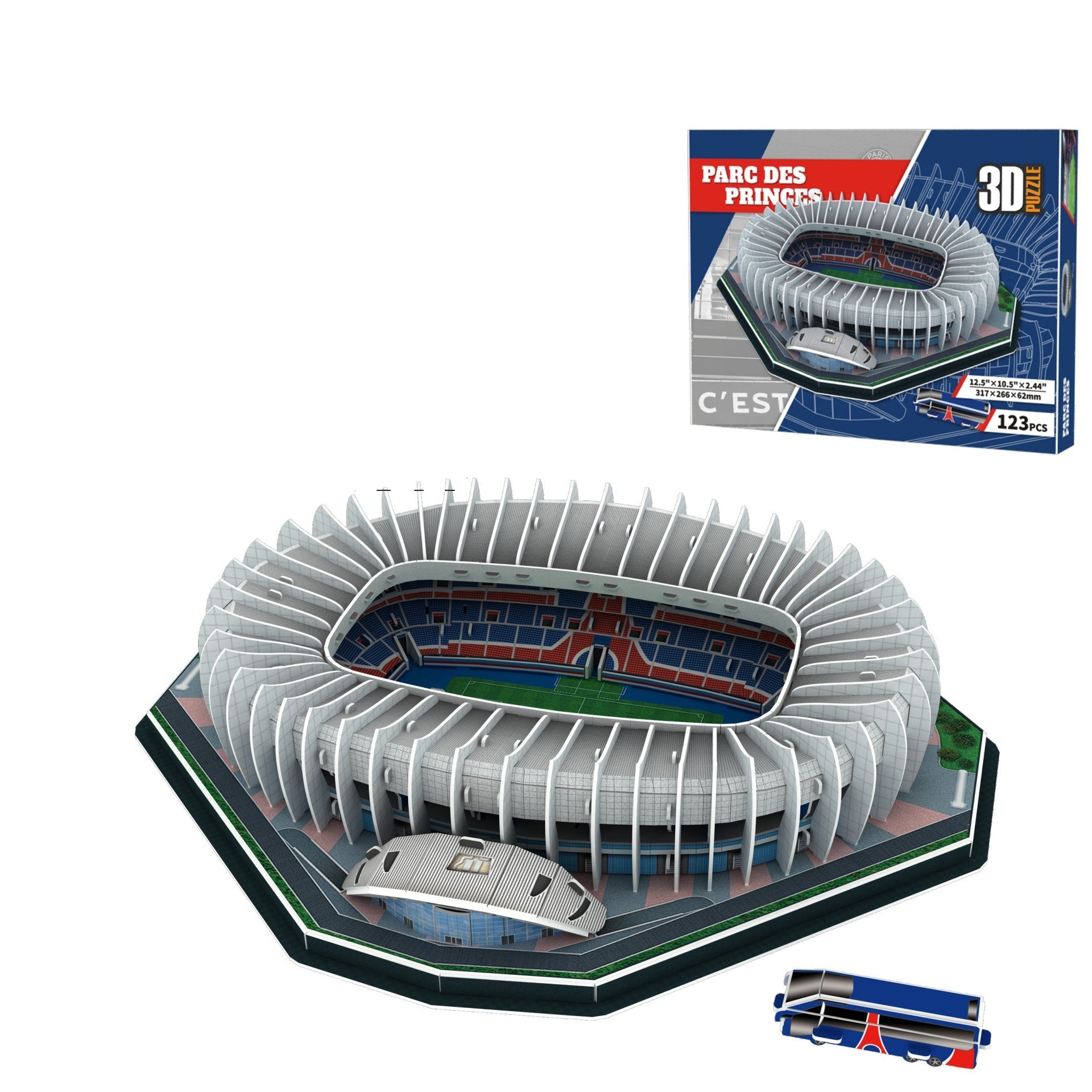 3D papieren voetbalstadion puzzelmodel - Parc des Princes