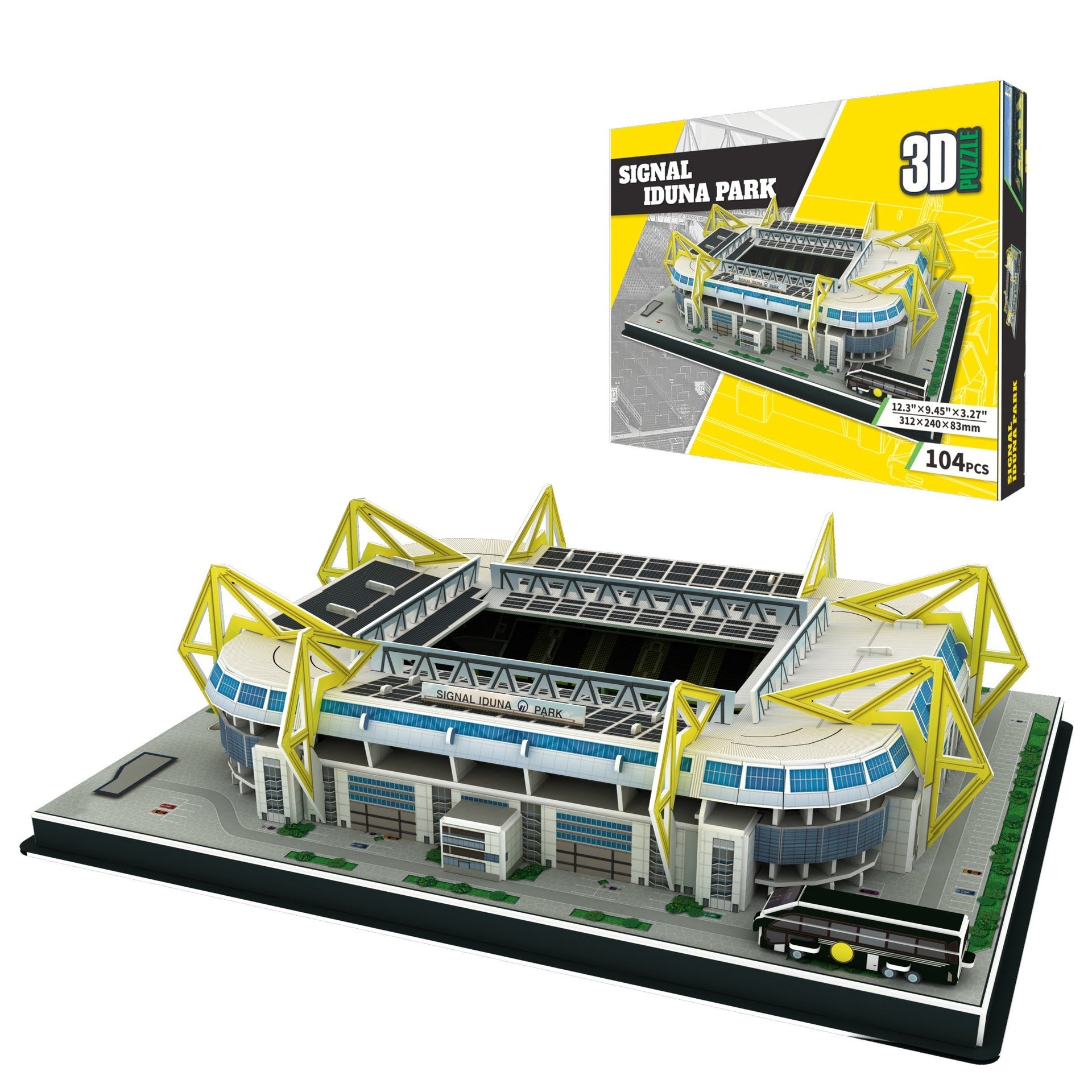 3D papirfodboldstadion puslespil model - Signal Iduna Park