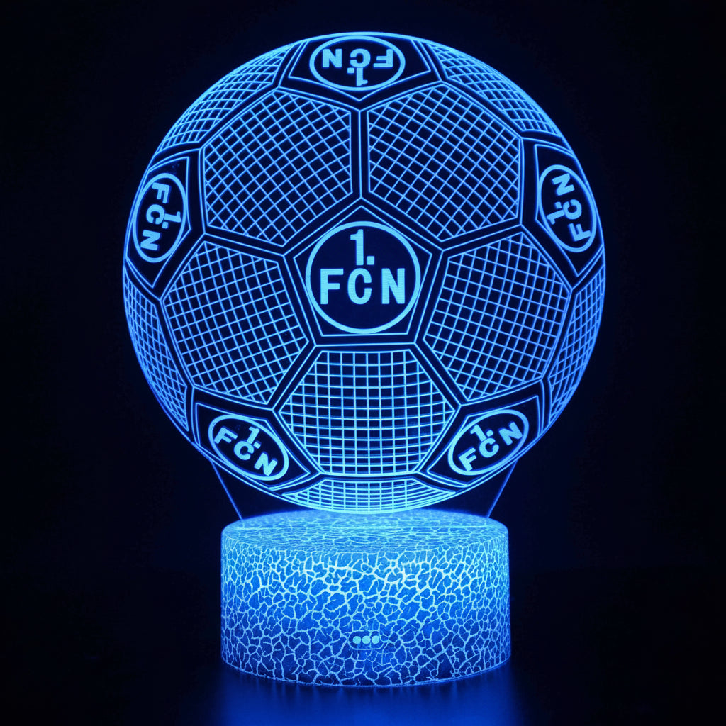 Football Team Logo Ball 3D Illusion LED Lamp – Multiple Variants