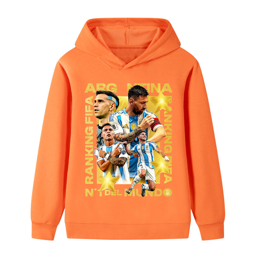 Felpa con cappuccio stile calcio Lionel Messi Argentina per bambini - Varianti multiple
