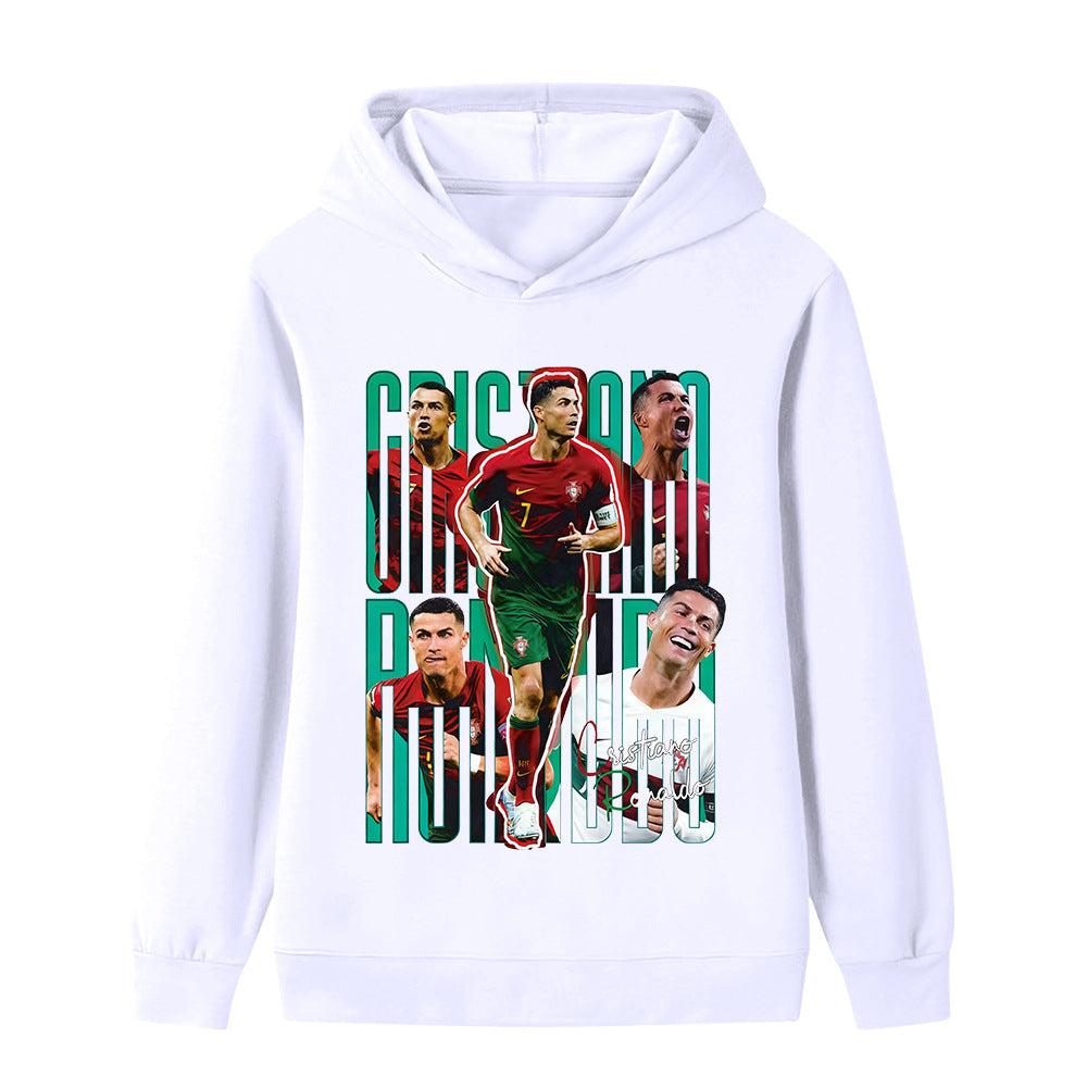 Felpa con cappuccio design calcio bambini Ronaldo Portogallo - Varianti multiple