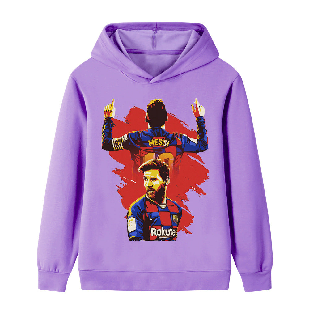 Felpa con cappuccio da calcio per bambini stile Lionel Messi Barcellona - Varianti multiple