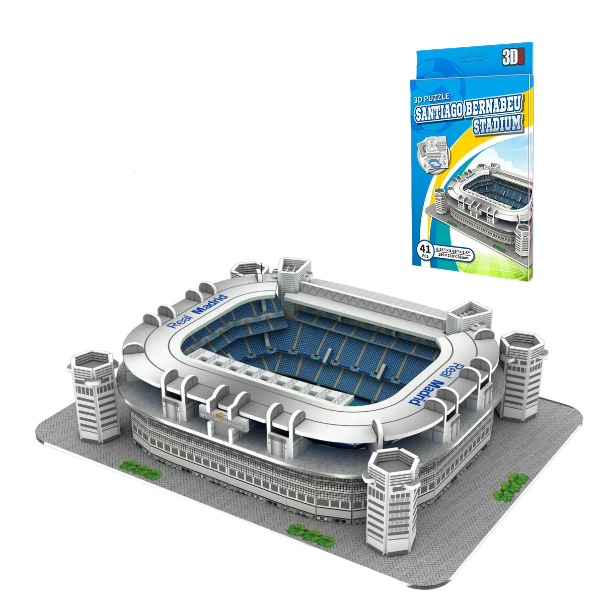 3D-papirfotballstadion puslespillmodell - Santiago Bernabéu