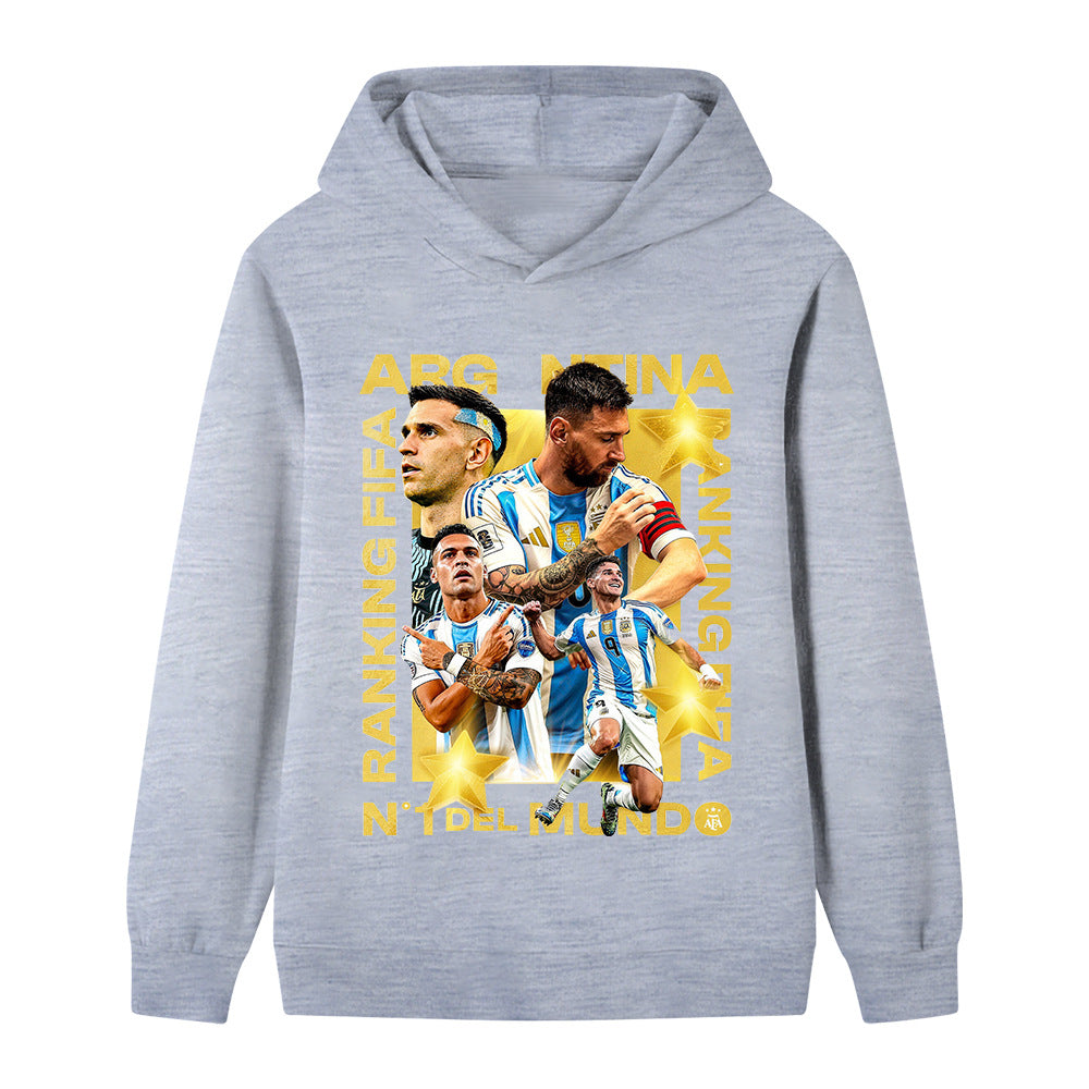 Felpa con cappuccio stile calcio Lionel Messi Argentina per bambini - Varianti multiple