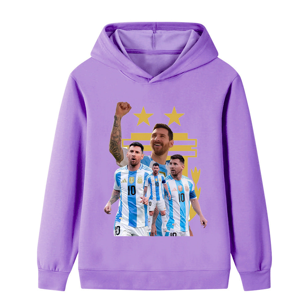 Felpa con cappuccio design calcio bambini Messi Argentina - Varianti multiple