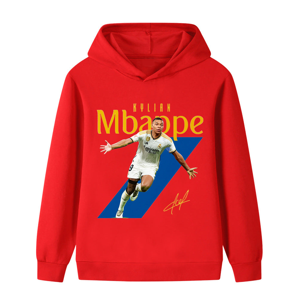 Felpa con cappuccio per bambini con design Mbappé calcio – Varianti multiple