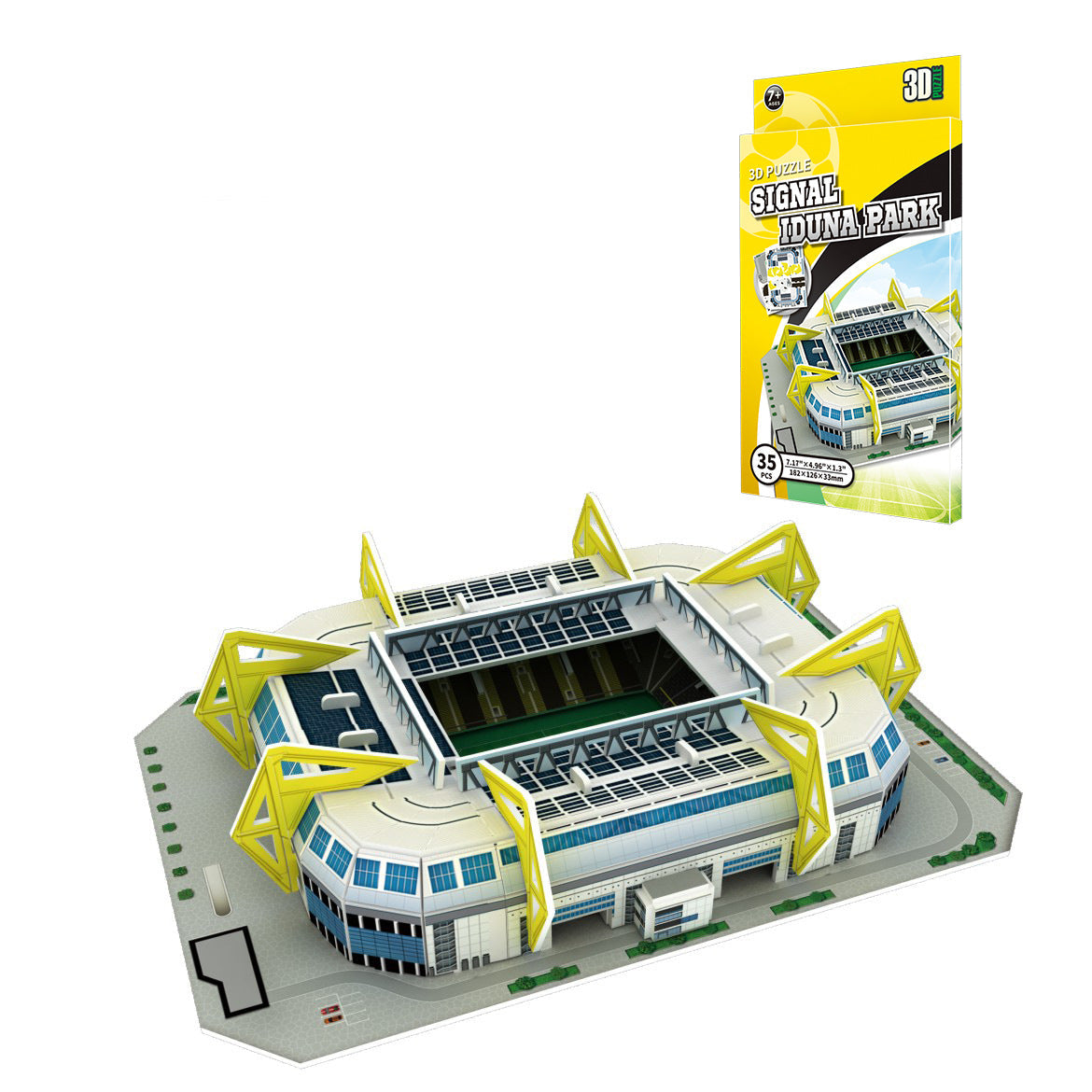 3D papirfodboldstadion puslespil model - Signal Iduna Park