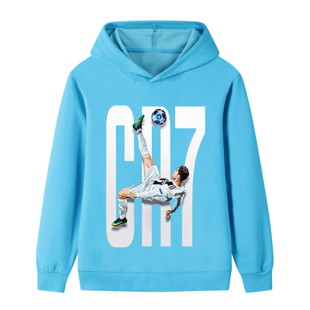 Felpa con cappuccio stile calcio Ronaldo per bambini – Varianti multiple