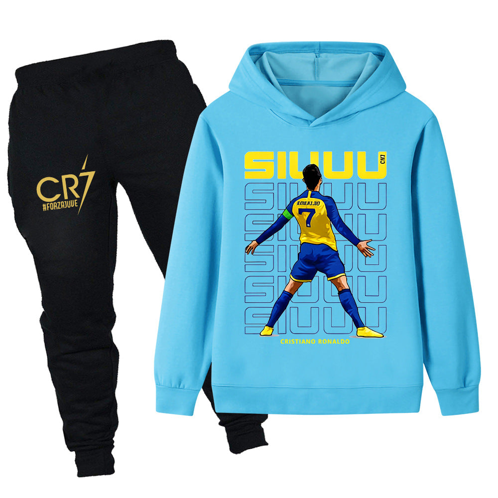 Siuuu Cristiano Ronaldo Kids’ Tracksuit Set – Multiple Colors