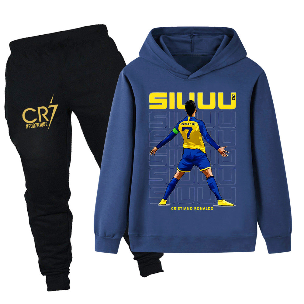 Siuuu Cristiano Ronaldo Kids’ Tracksuit Set – Multiple Colors